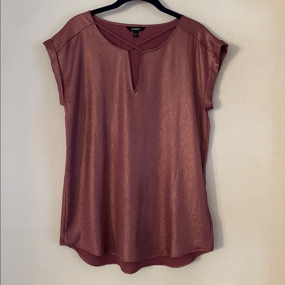 Express metallic pink top small